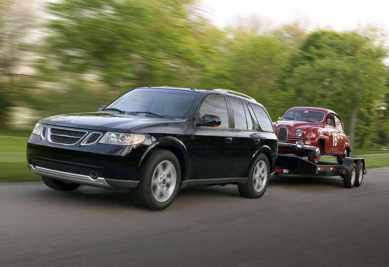 A “Saab” trailering a Saab.